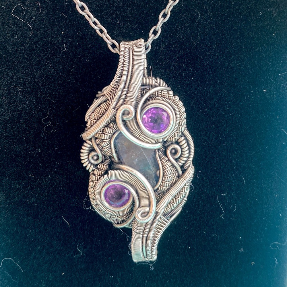 Hand Wire Wrapped Pendent and Chain
